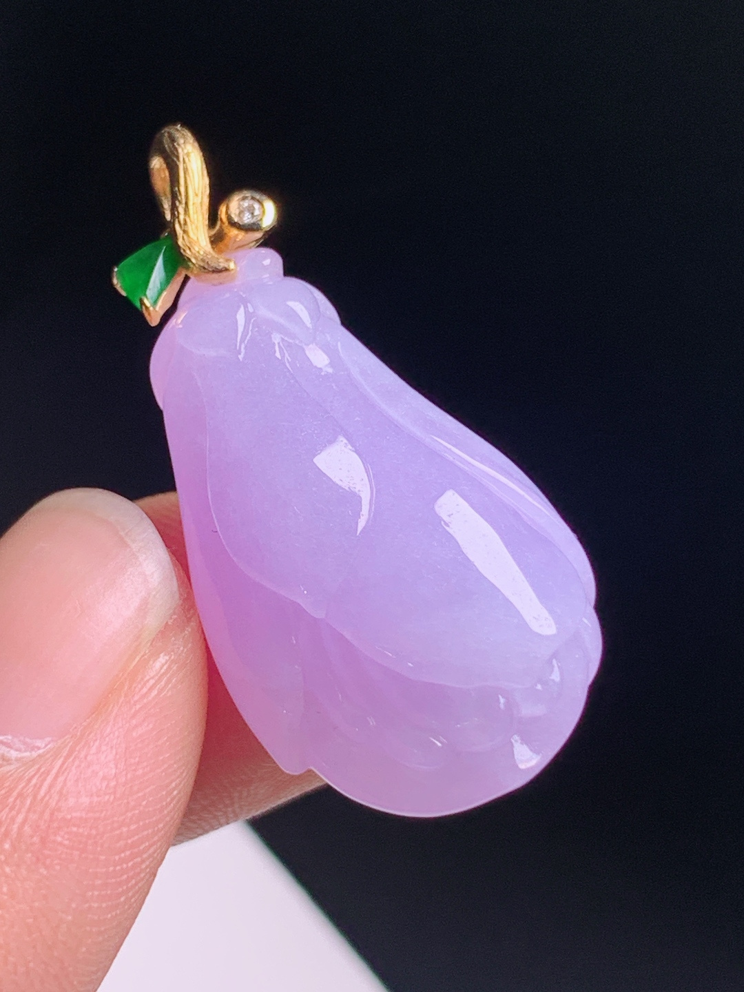 冰粉紫玉兰花吊坠，春色浓郁肉质温润，花开富贵温婉雅致 整体35.2 编号2906
