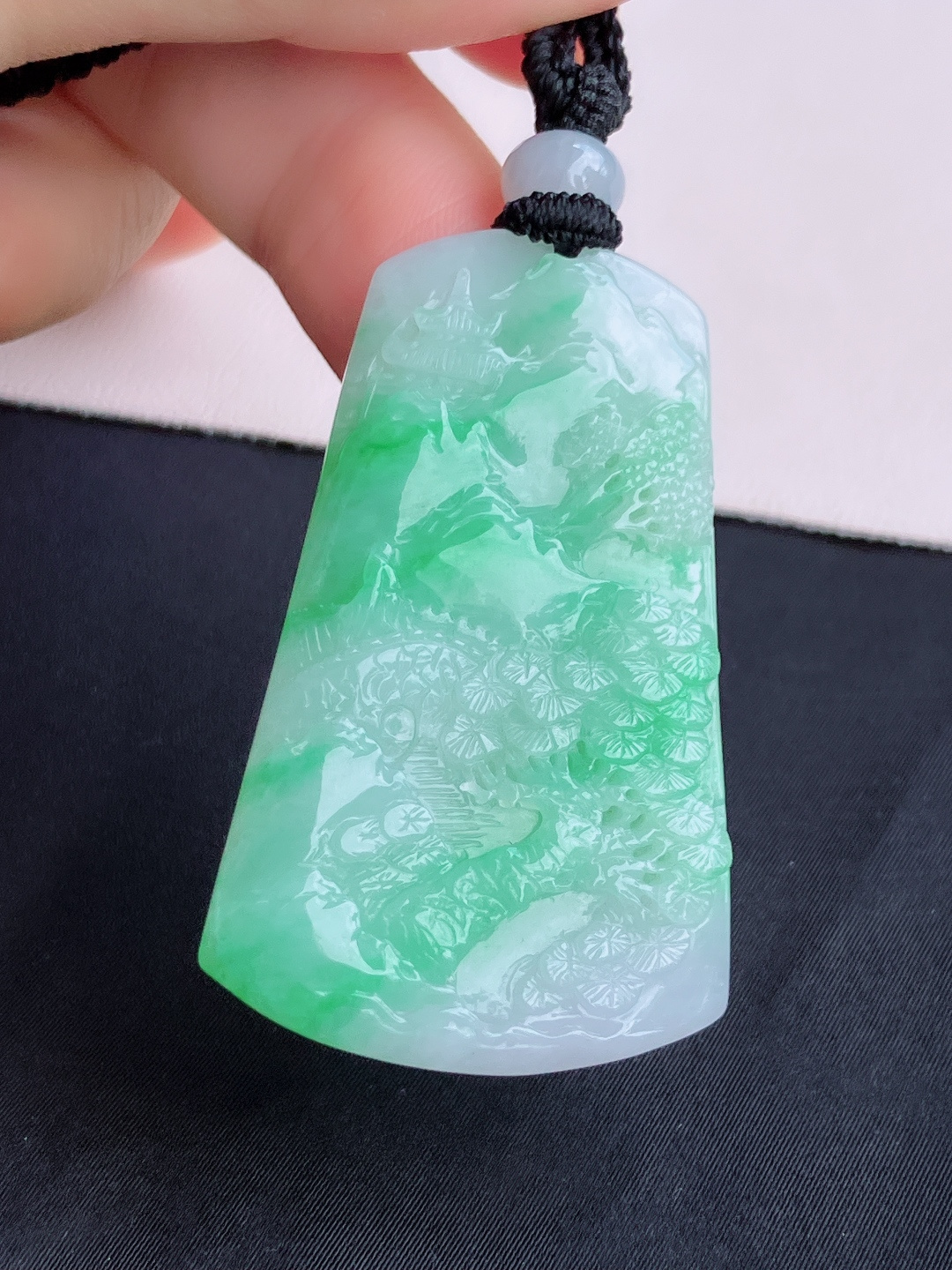 冰飘绿山水牌，意境，尺寸50/31/5.5/自然光实拍