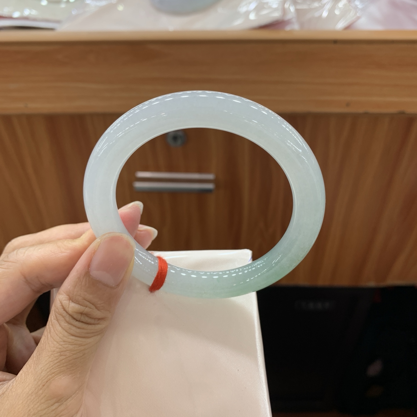 062422MMJ 冰晴圆条翡翠手镯 57-9.7