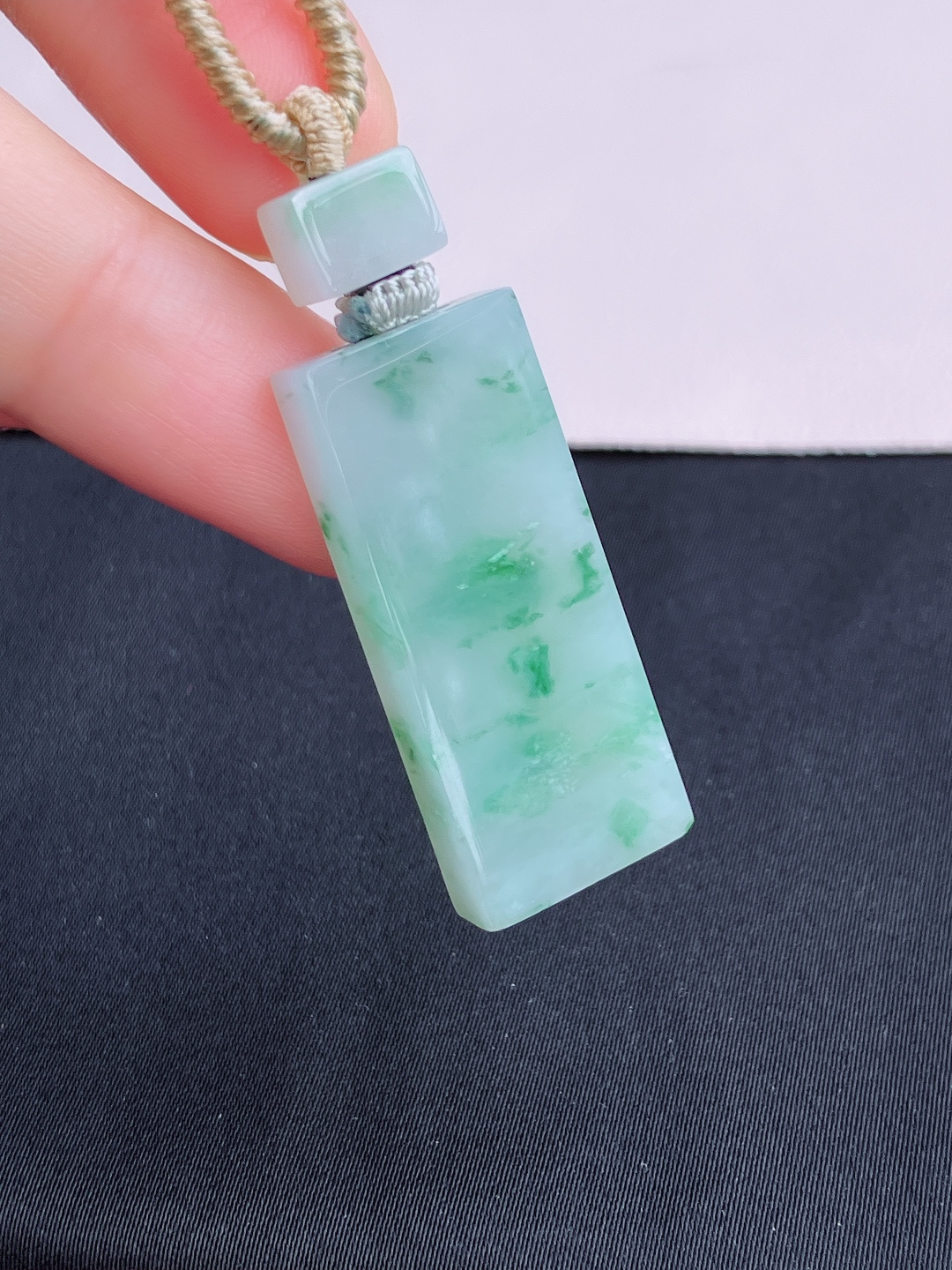 冰飘花小平安牌，花色清爽，尺寸35.3/15/5.6/自然光实拍