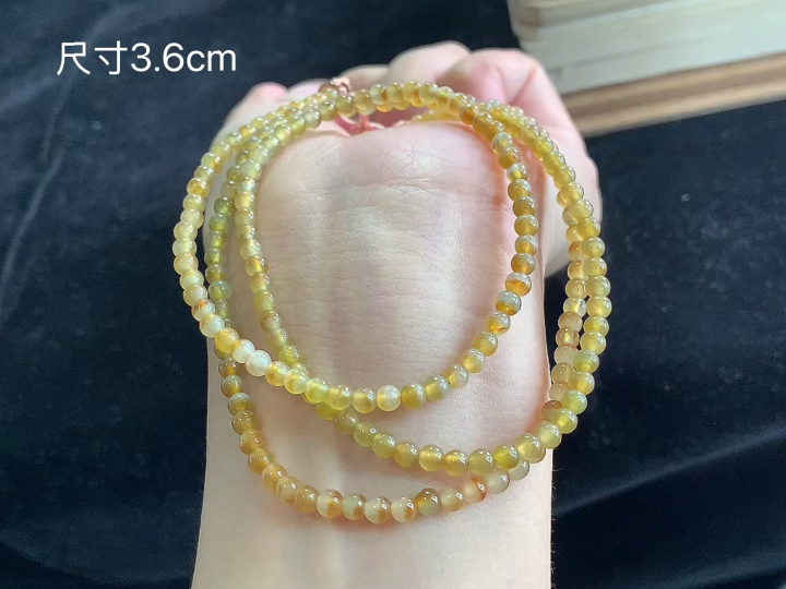 冰黄翡珠链  尺寸3.6