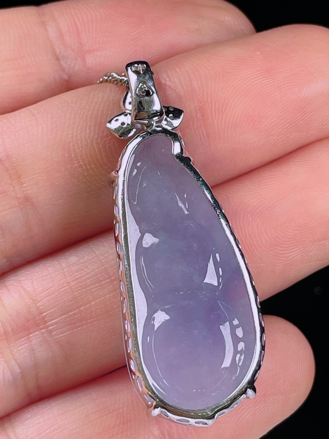 ️冰紫福豆，老种起光，细底通透，尺寸：42/15.3/9裸石34.4/15.5/6mm0626