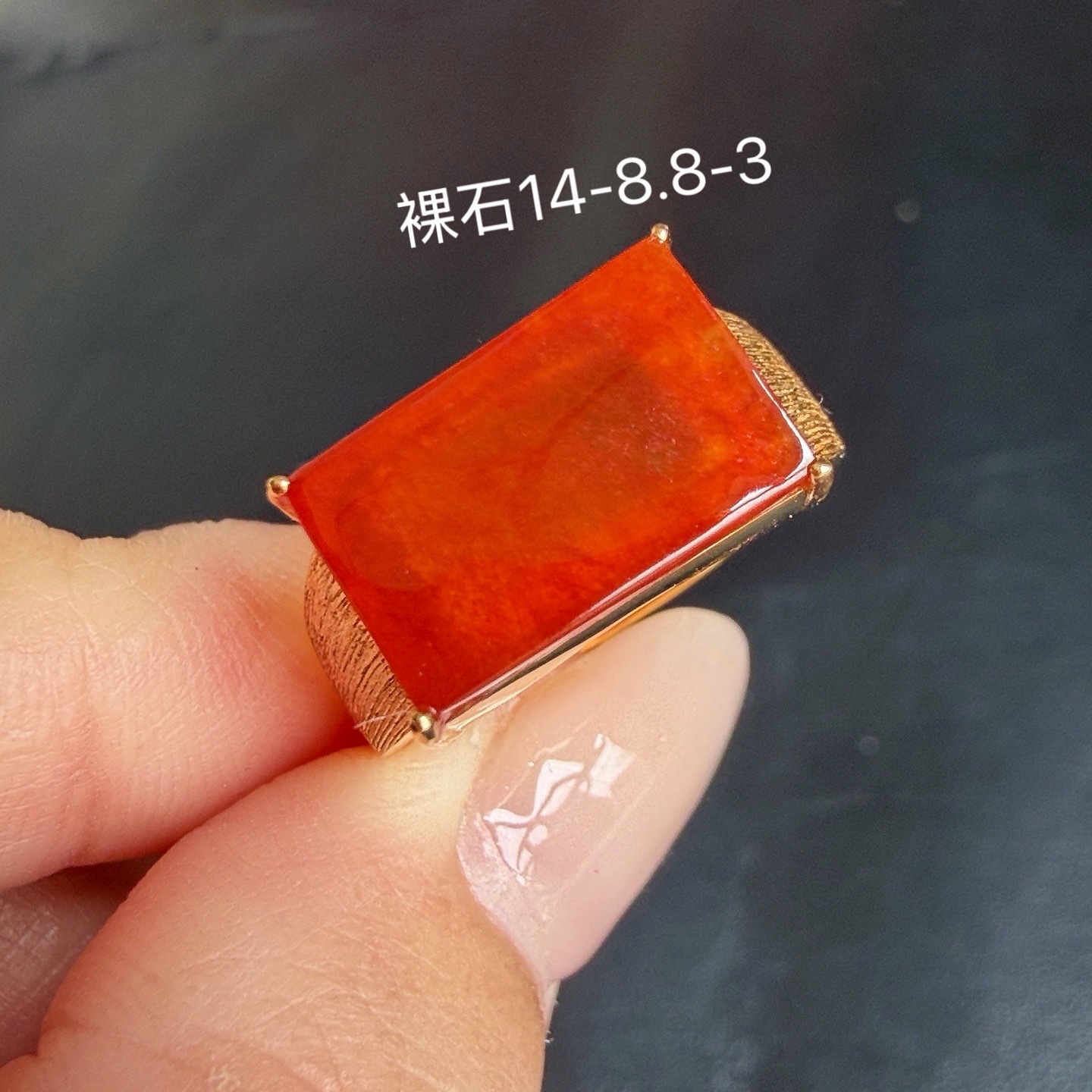 ️ 美货出炉 满色红翡马鞍戒指 红艳艳 “马上平安” 18k金打造，14-8.8-3
