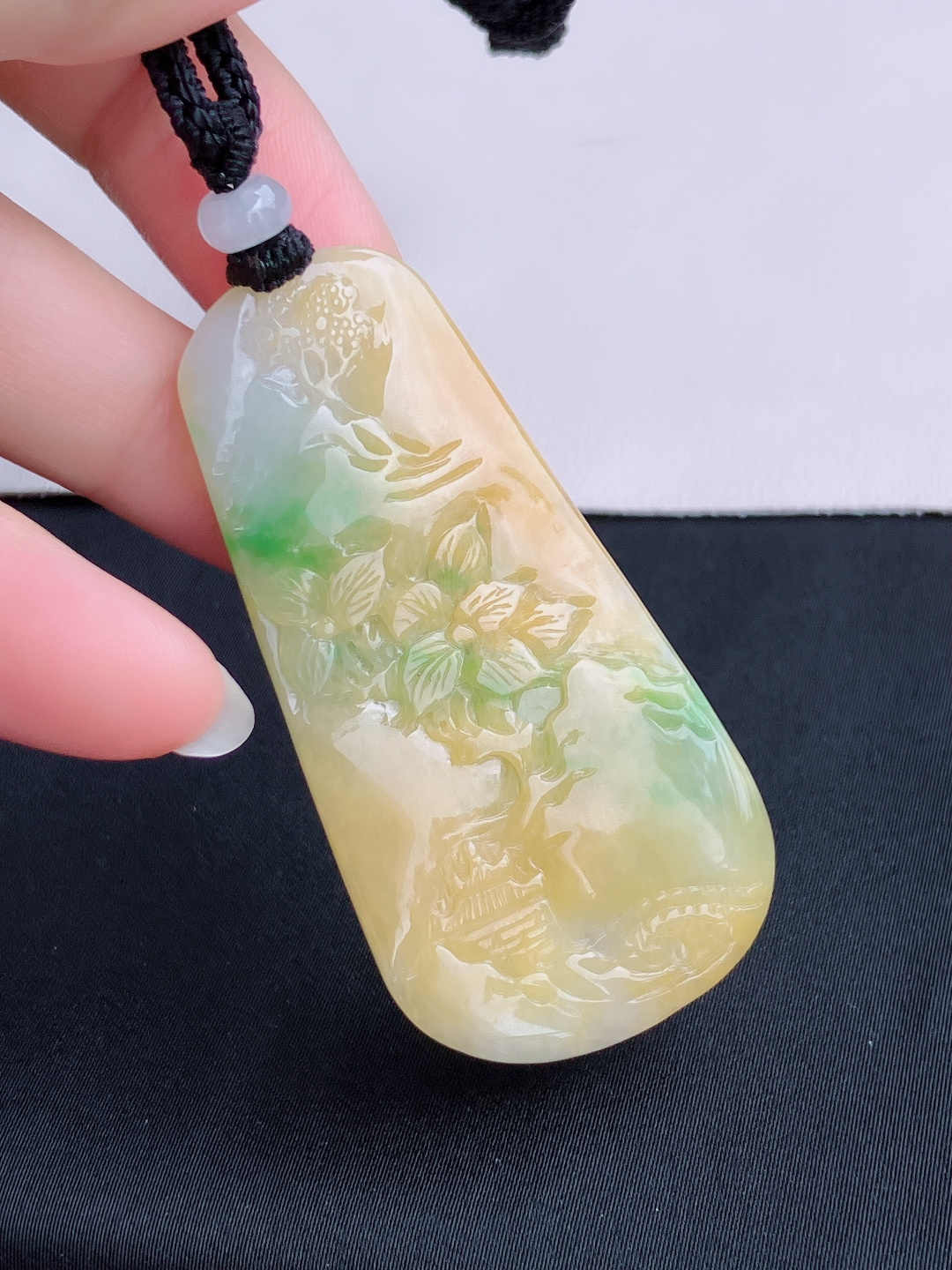 三彩山水牌，意境美，尺寸60.5/30.5/8.3/自然光
