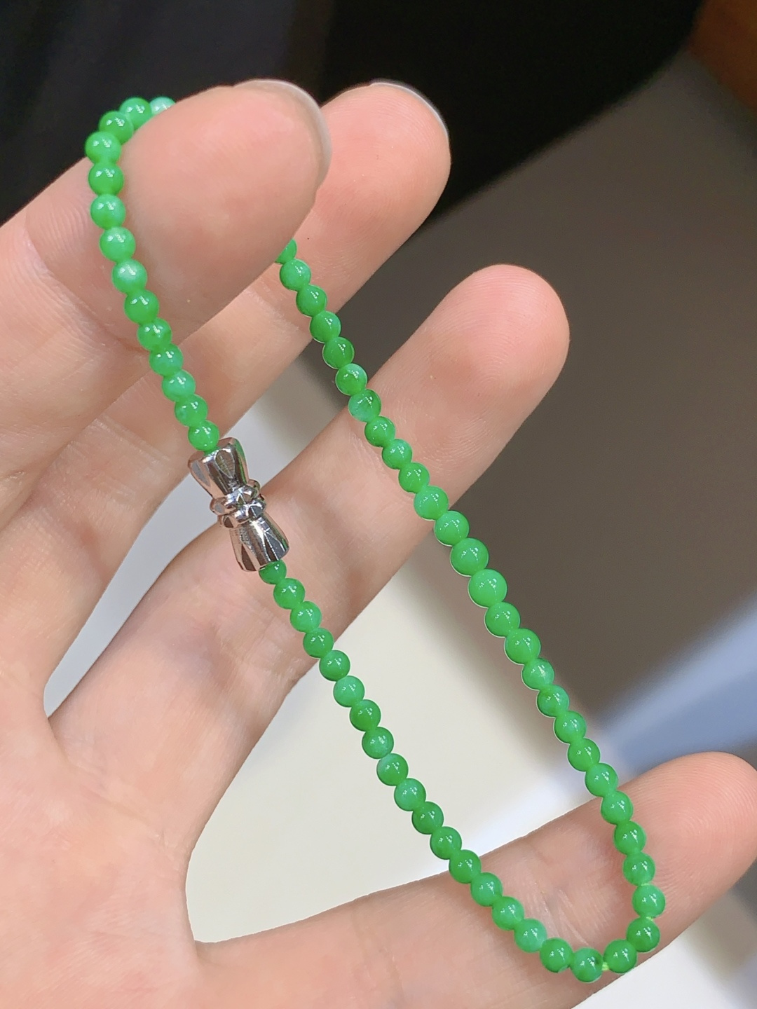 正冰阳绿手串，上手的美，2.6-3.2