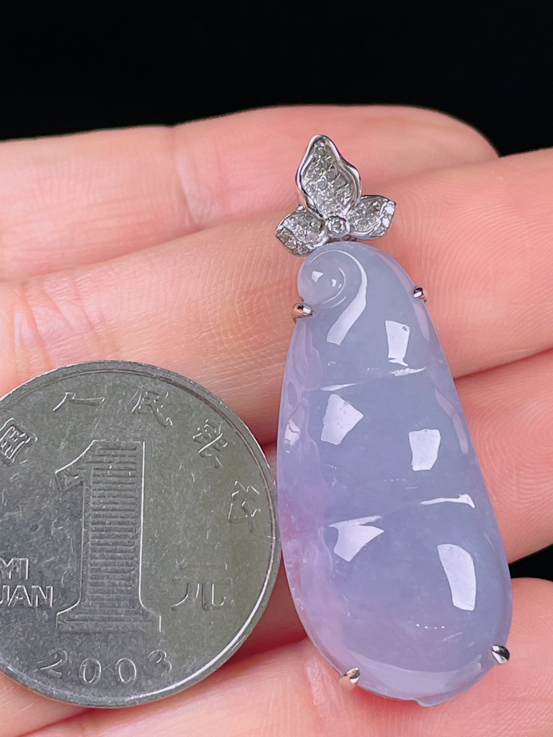 ️冰紫福豆，老种起光，细底通透，尺寸：42/15.3/9裸石34.4/15.5/6mm0626