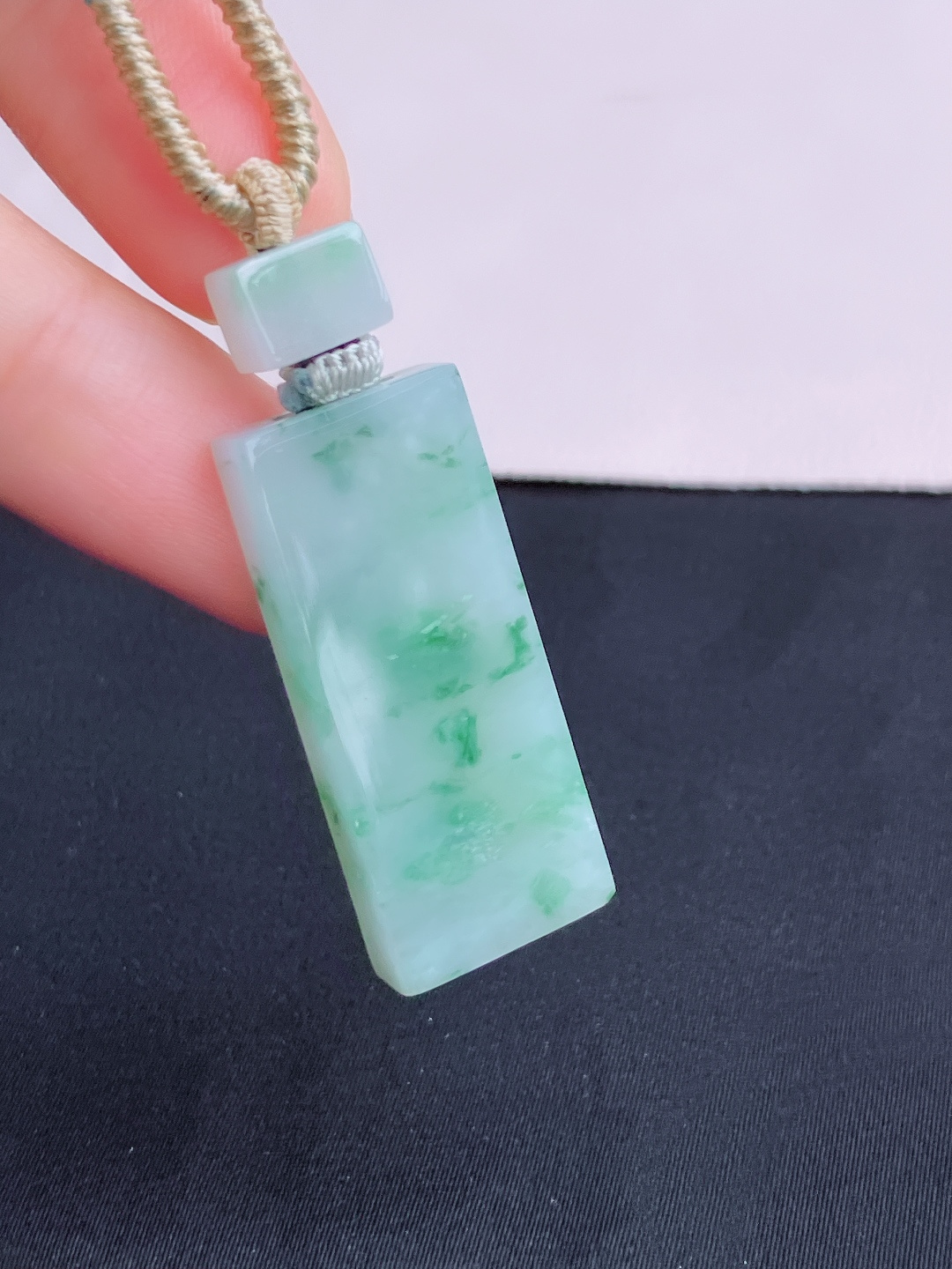 冰飘花小平安牌，花色清爽，尺寸35.3/15/5.6/自然光实拍
