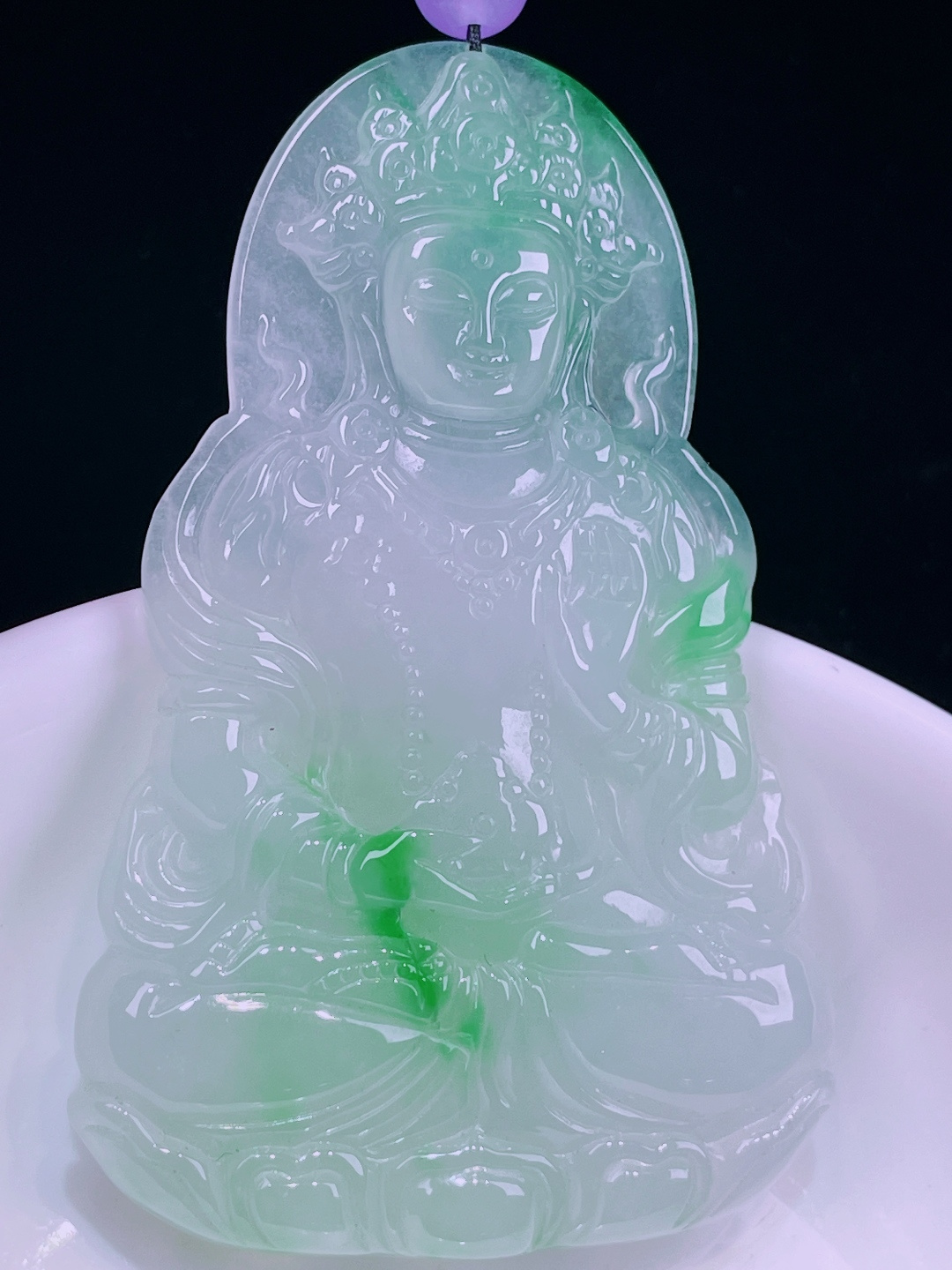 ️飘绿度母，老种起光，细底通透，尺寸：64.3/41.5/5.6mm0626