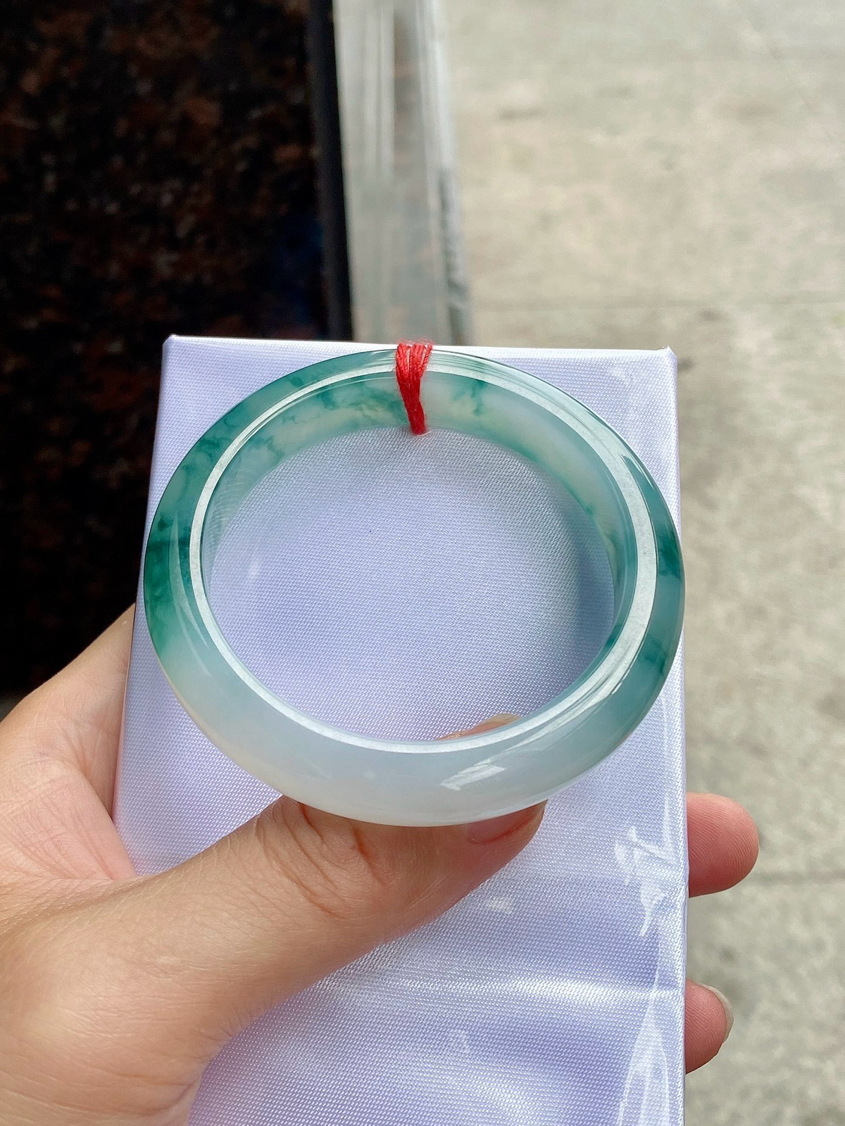圈口53.3-11.8-8.4     【冰飘花正圈手镯】圈口53  54可戴