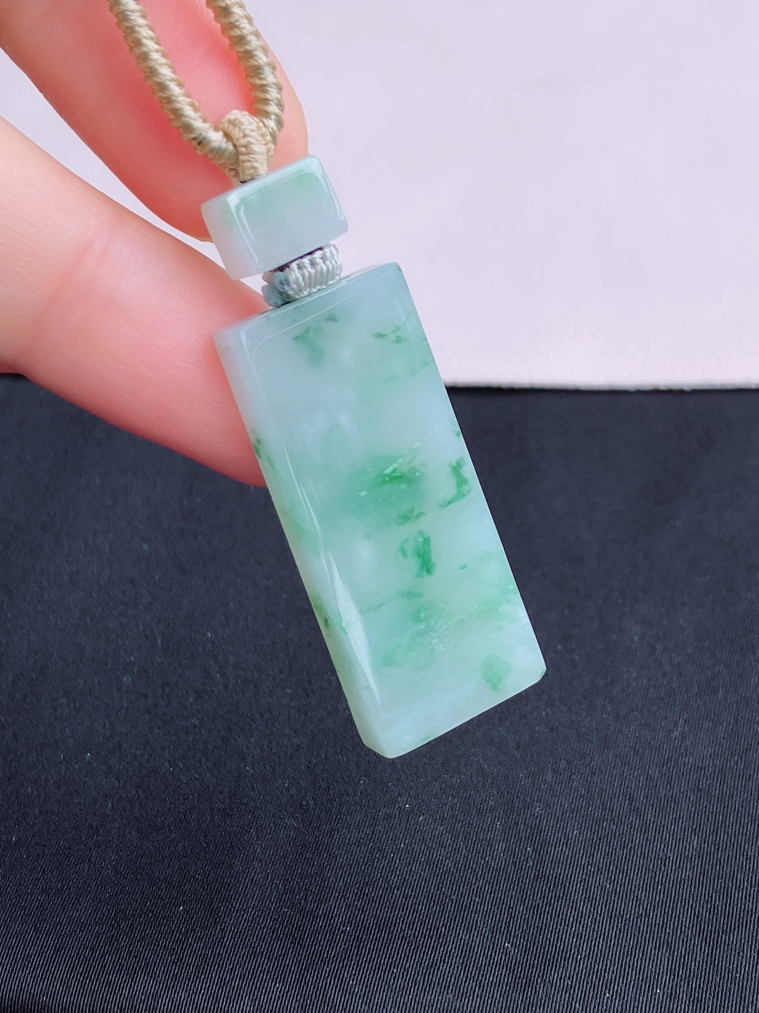 冰飘花小平安牌，花色清爽，尺寸35.3/15/5.6/自然光实拍