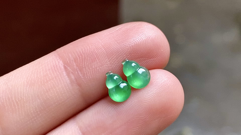 ️ 木纳绿葫芦一对 7*4.8*1.8