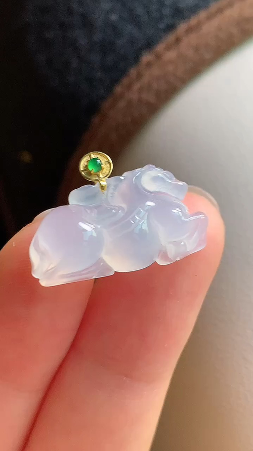 ️天然翡翠，马上有钱，18k金 尺寸13-21.8-5.7 al625