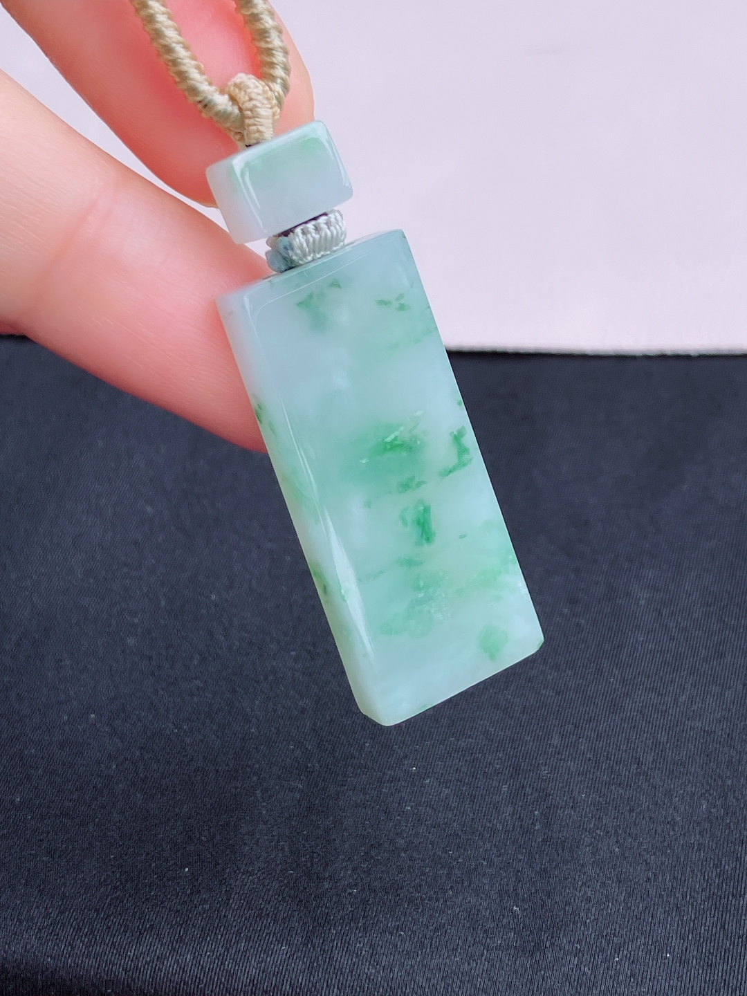 冰飘花小平安牌，花色清爽，尺寸35.3/15/5.6/自然光实拍