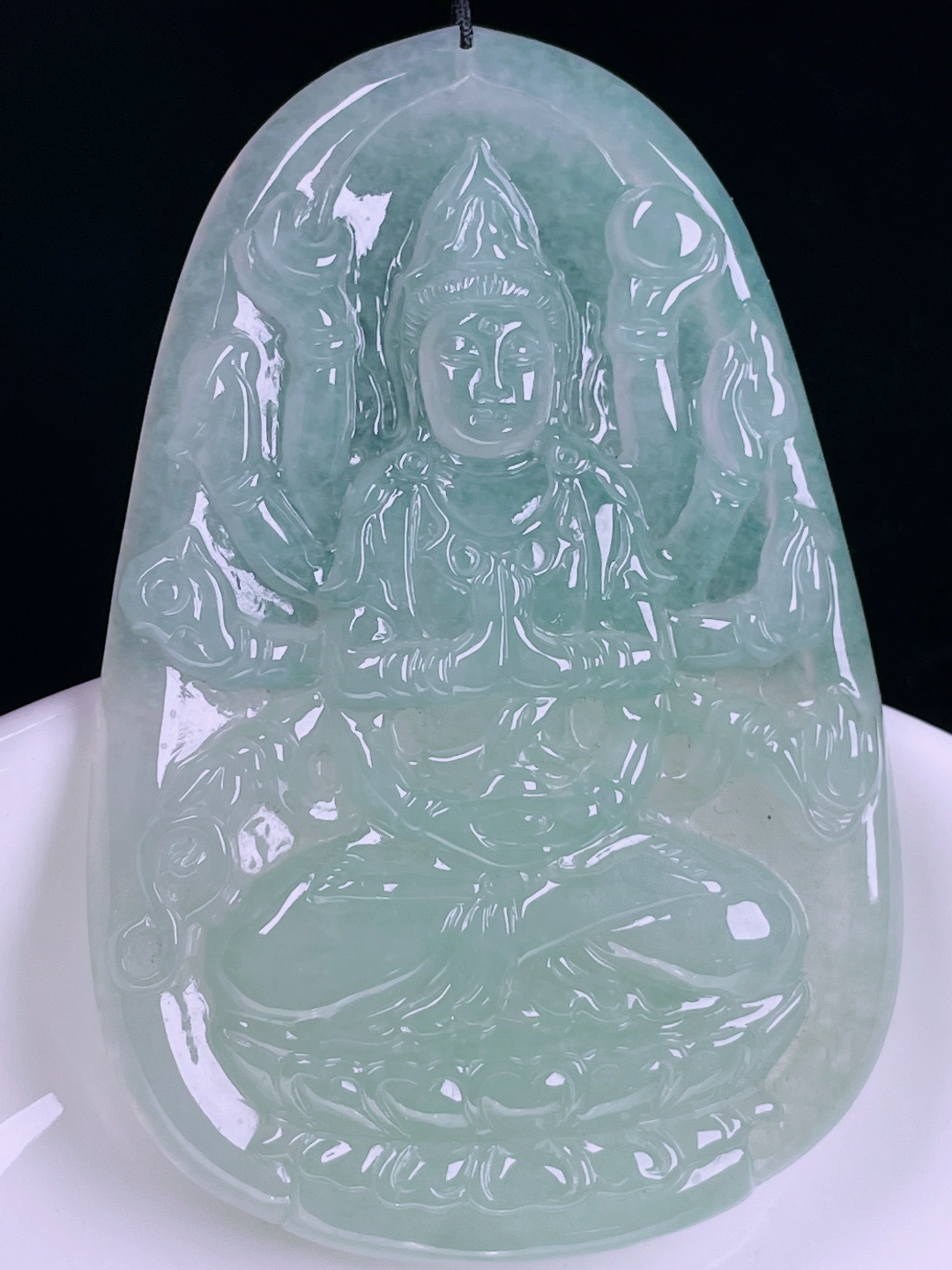 ️冰种千手观音，老种起光，细底通透，尺寸：62.7/42/5.8mm0626