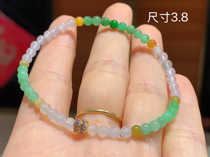 多彩手串  尺寸，3.8