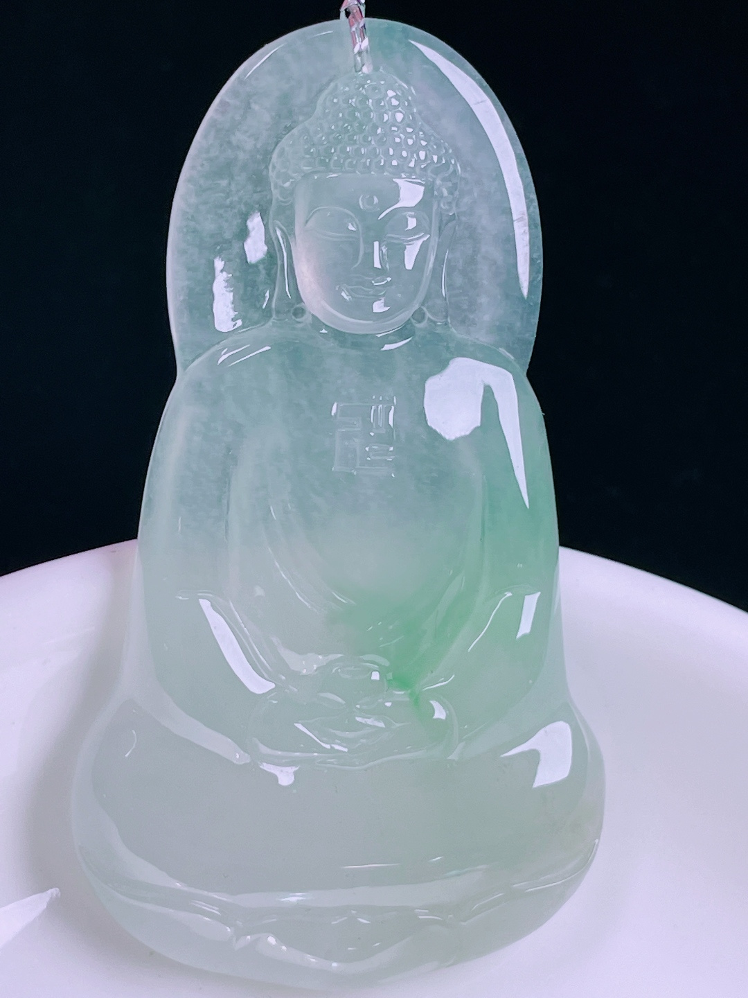 ️冰绿观音，老种起光，细底通透，尺寸：58/33.2/5.8mm0627