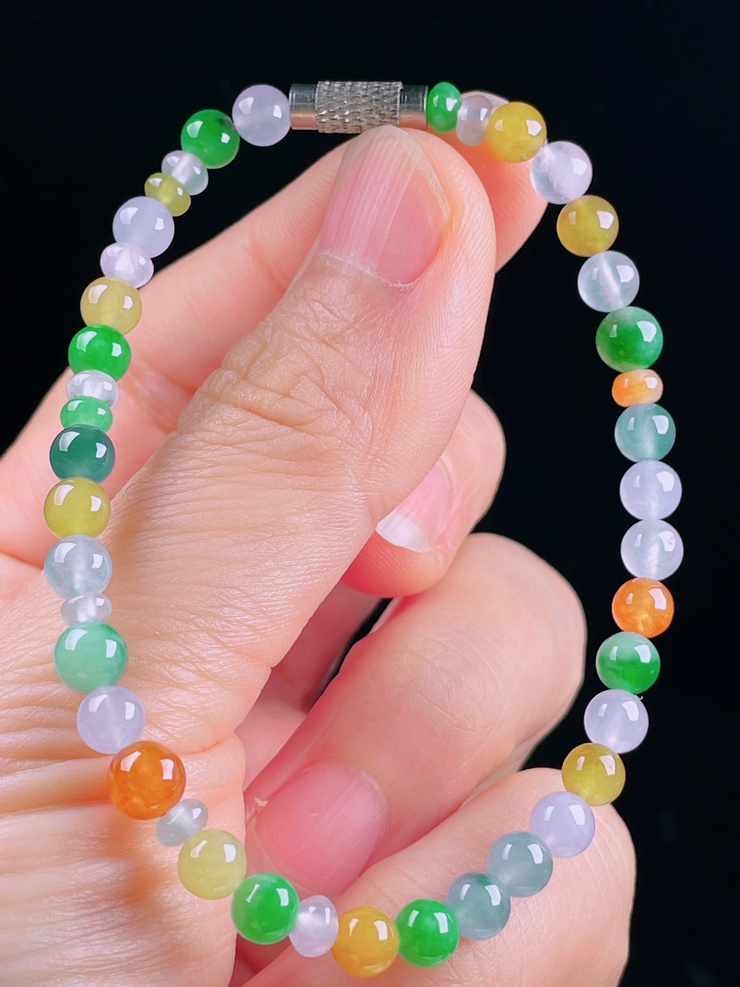 ️多彩手串，老种起光，细底通透，尺寸：5mm0627