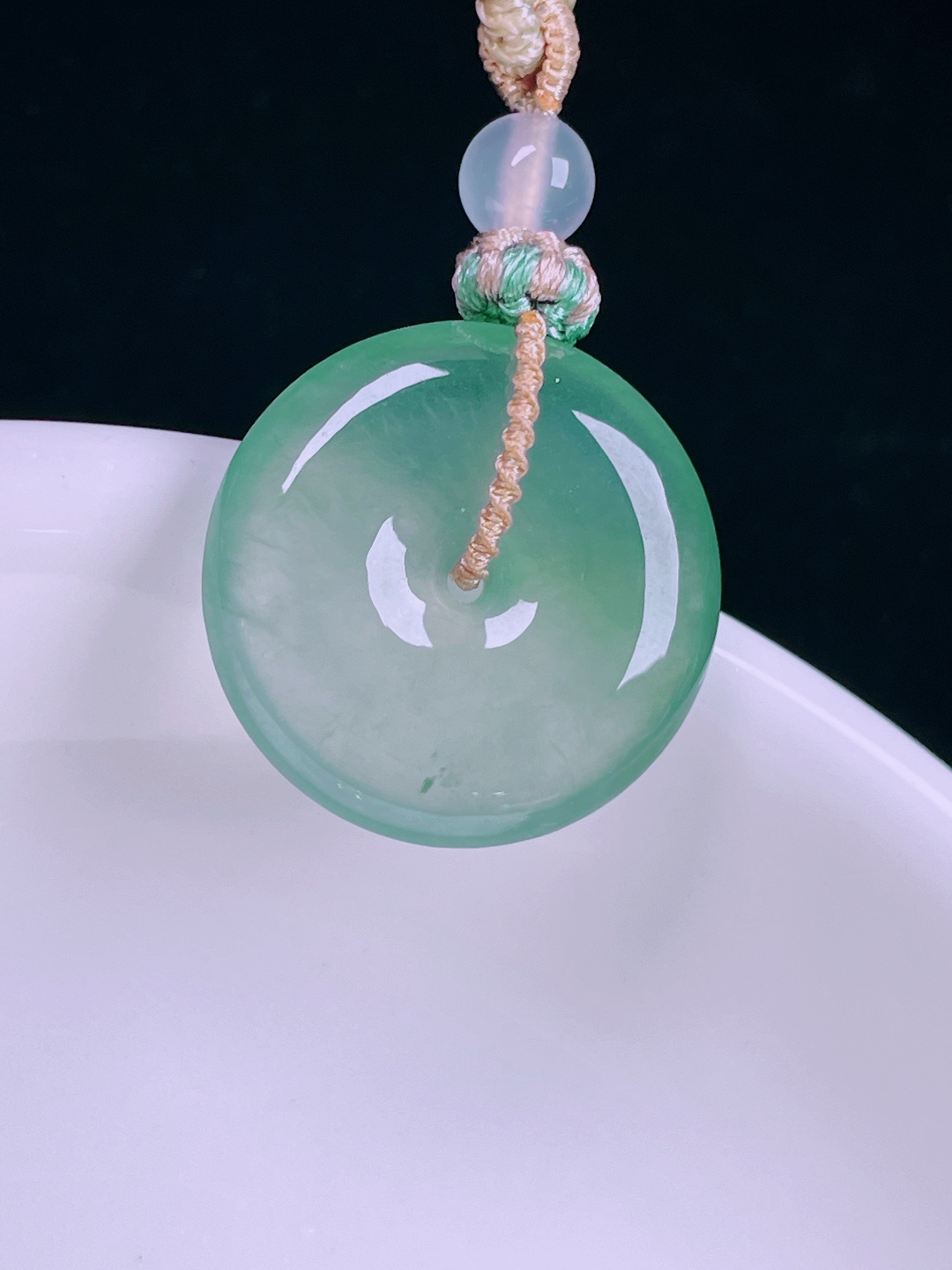 ️冰种平安扣，老种起光，细底通透，尺寸：19/4.6mm0627