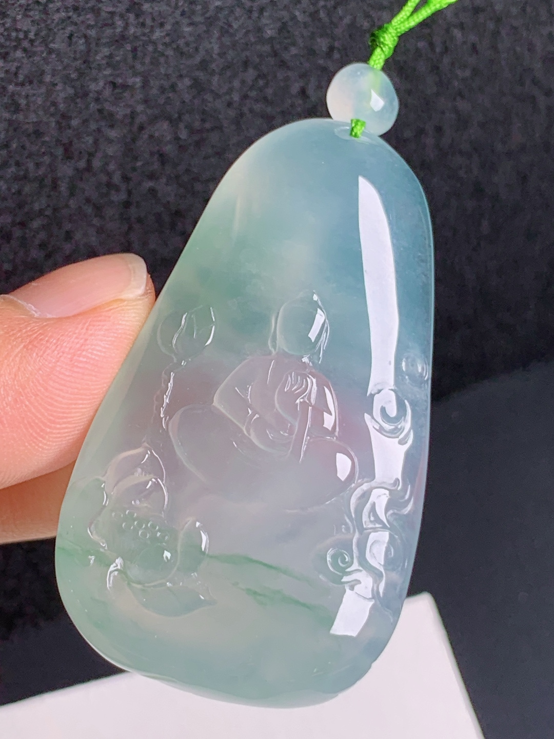 ️ 悟道莲花牌，湖水底色玉质清透，静心修行禅意十足 0806
