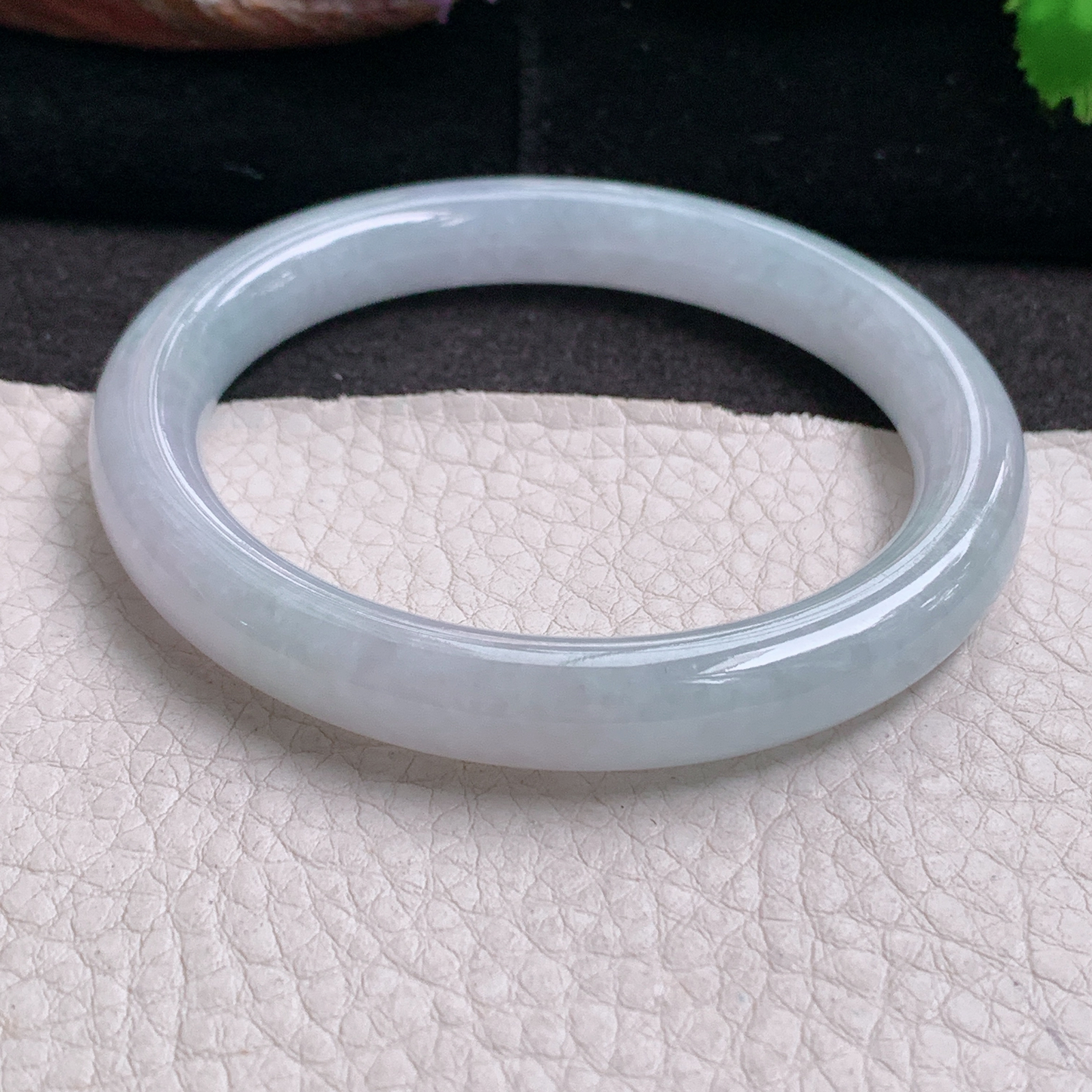 xx实拍55*9*8.5美人镯 缅甸翡翠a货玉手镯 清新圆条玉手环 叮当镯