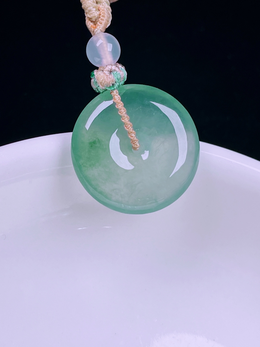 ️冰种平安扣，老种起光，细底通透，尺寸：19/4.6mm0627