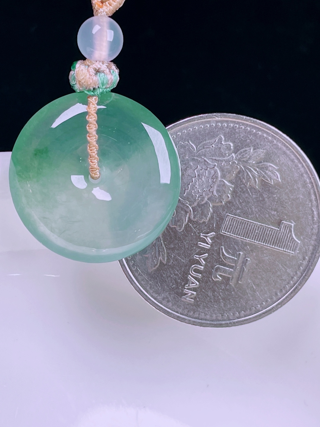 ️冰种平安扣，老种起光，细底通透，尺寸：19/4.6mm0627