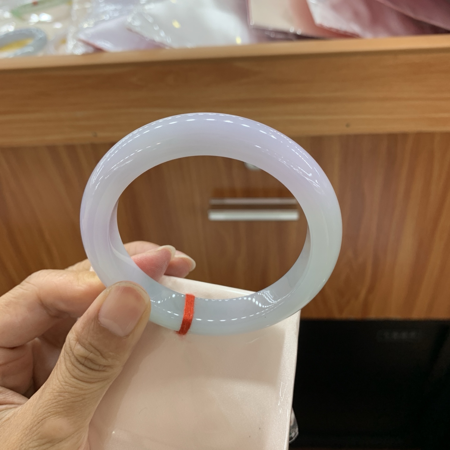 062621LJ 春彩飘绿正圈翡翠手镯 57.1-11.9-9.3