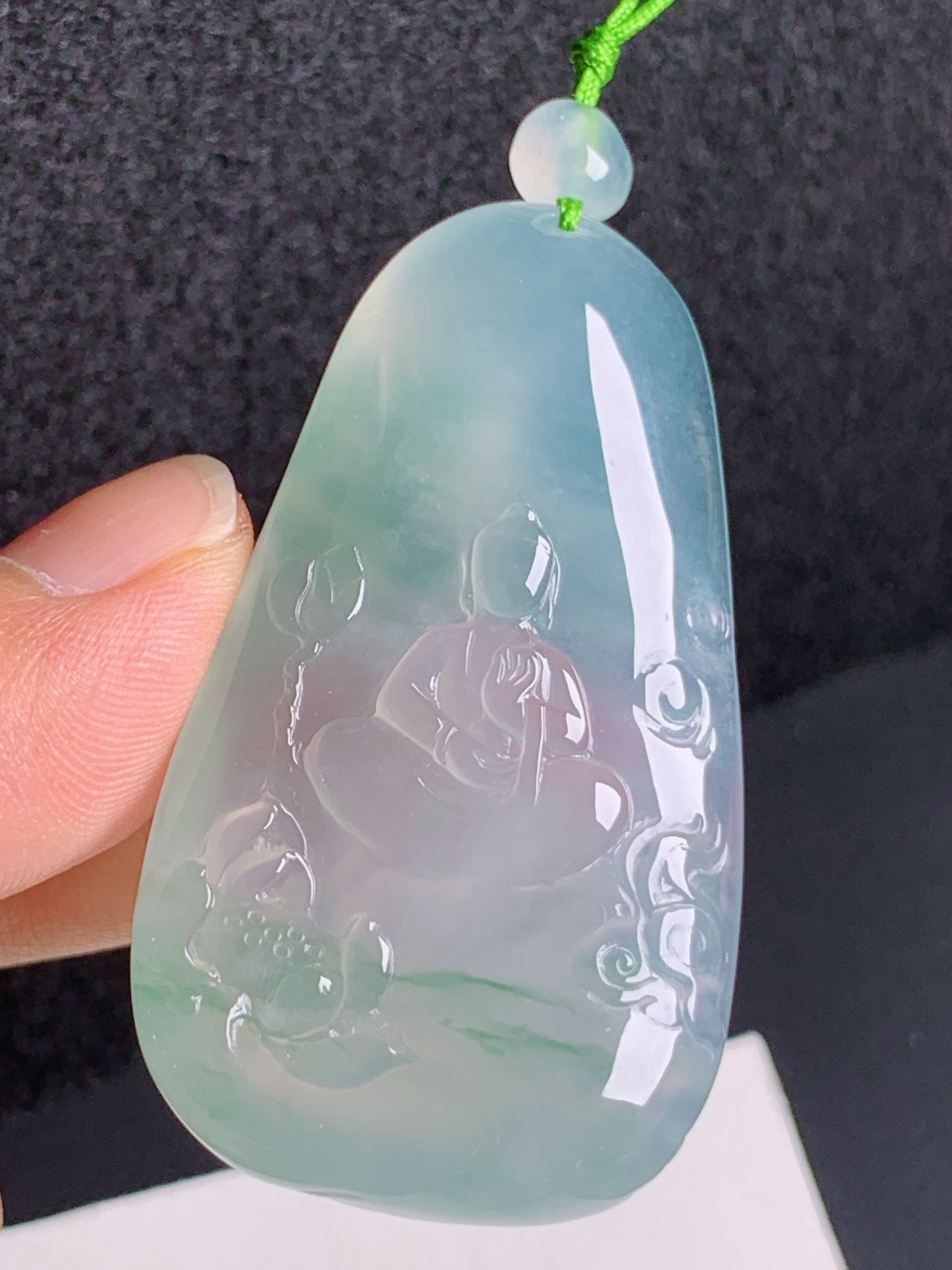 ️ 悟道莲花牌，湖水底色玉质清透，静心修行禅意十足 0806