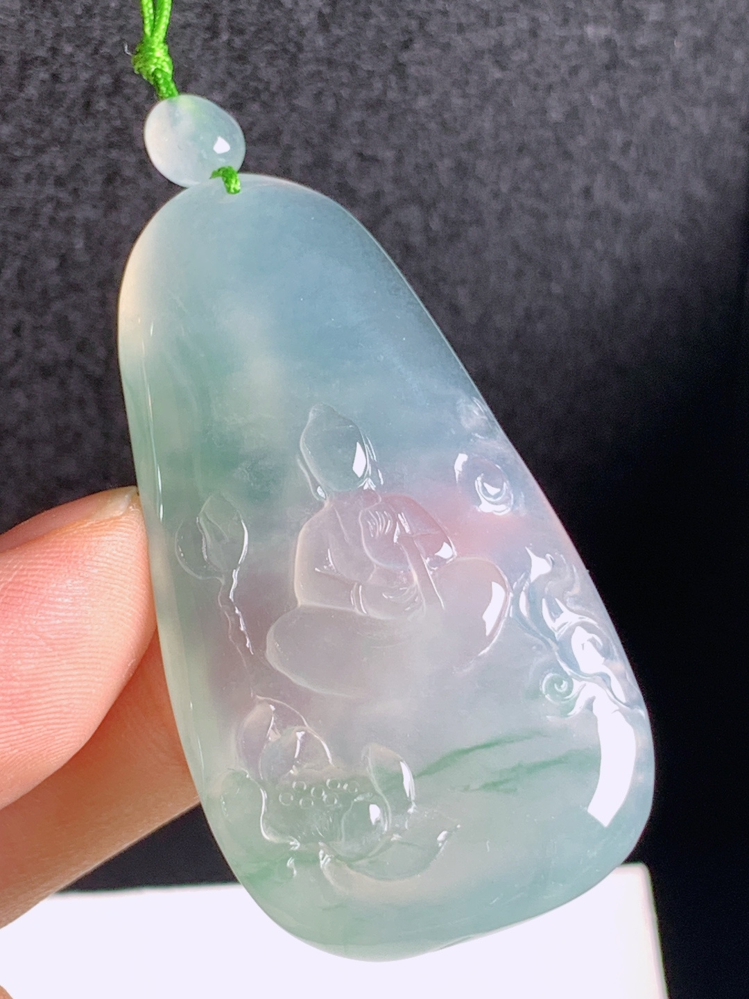 ️ 悟道莲花牌，湖水底色玉质清透，静心修行禅意十足 0806