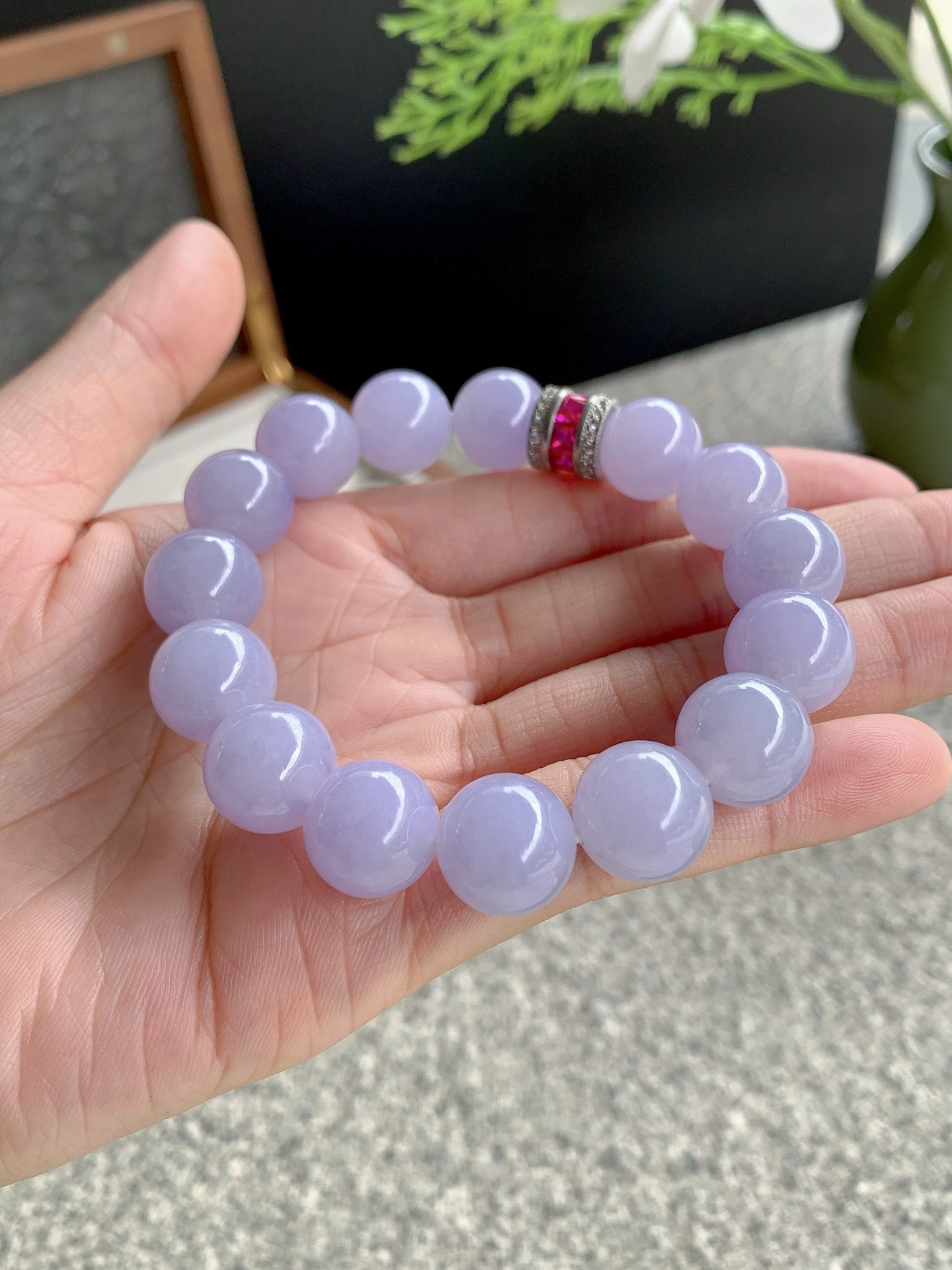 ️ 紫珠串 尺寸：12.4/12mm，共15颗 紫玉含光，温润澄明