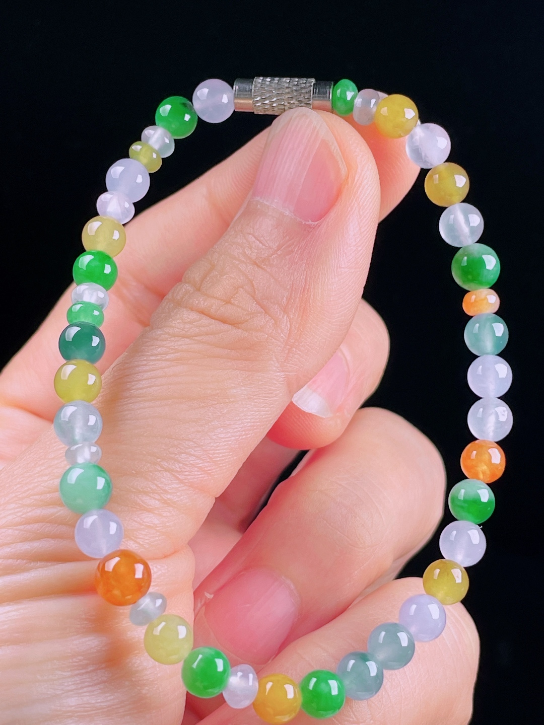 ️多彩手串，老种起光，细底通透，尺寸：5mm0627