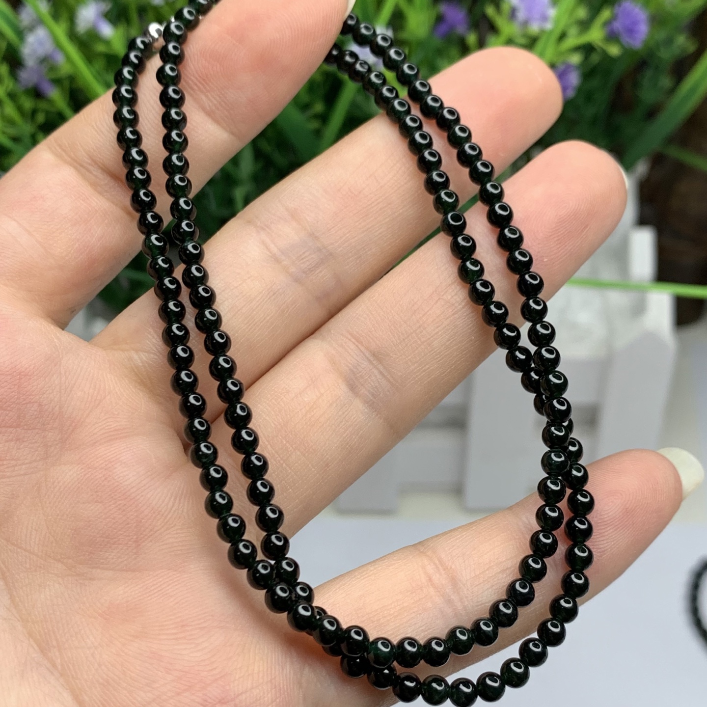墨翠138颗珠子项链