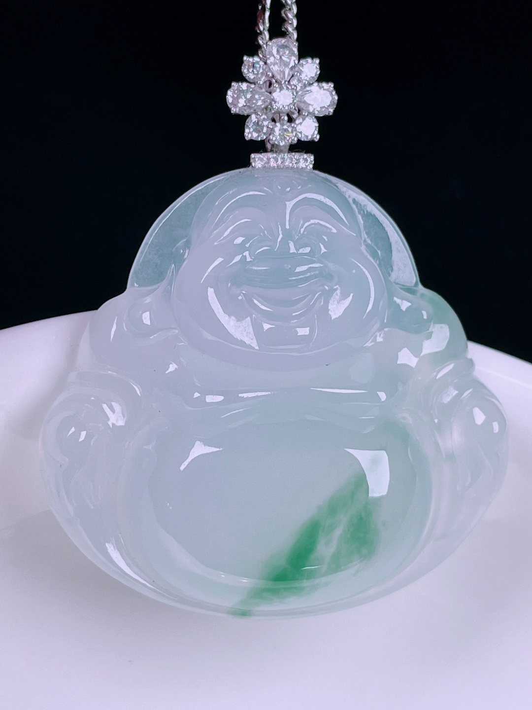 ️飘花佛公，老种起光，细底通透，尺寸：38裸石29.2/31.2/6.5mm0627