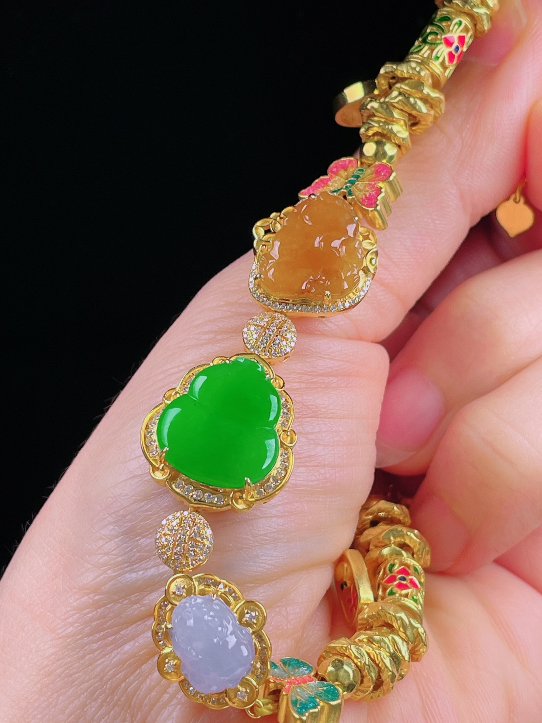 冰绿手链，老种起光，细底通透，尺寸：裸石15.6/13.8/2mm0627