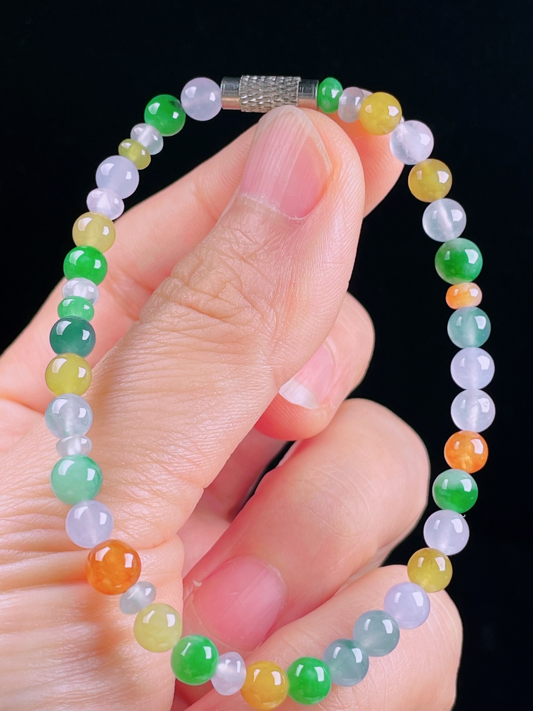 ️多彩手串，老种起光，细底通透，尺寸：5mm0627