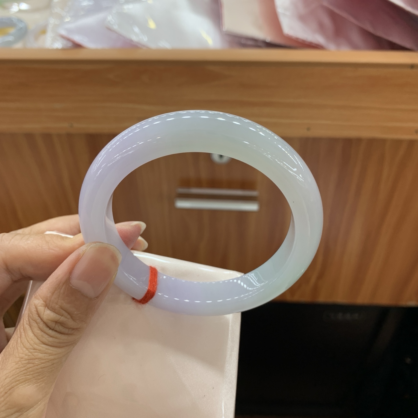 062621LJ 春彩飘绿正圈翡翠手镯 57.1-11.9-9.3