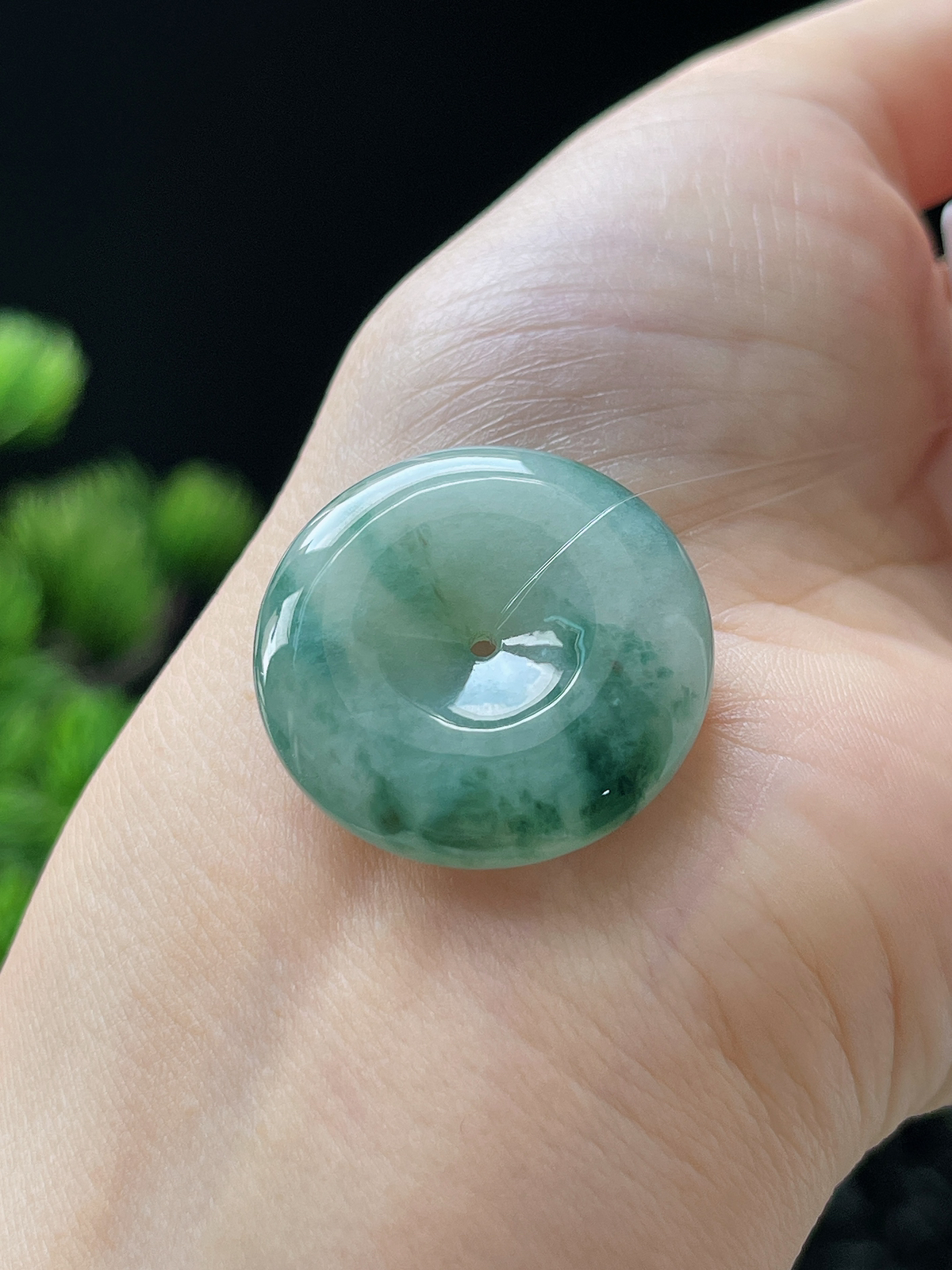 翡翠冰糯飘花平安扣