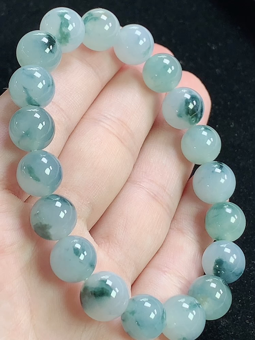 冰飘花玉珠手串，尺寸10.3mm，L28jxg