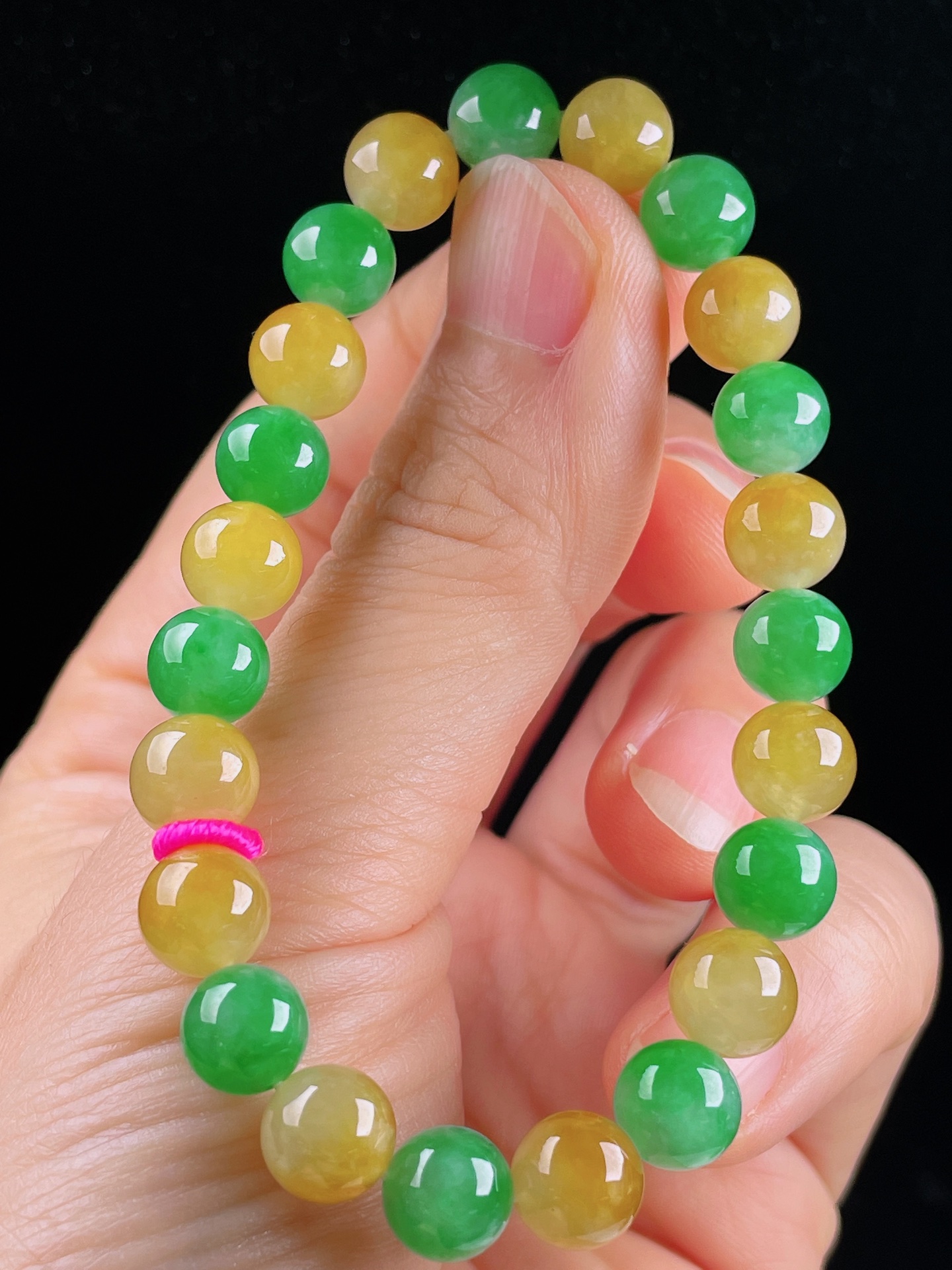 ️多彩手串，老种起光，细底通透，尺寸：8mm0628