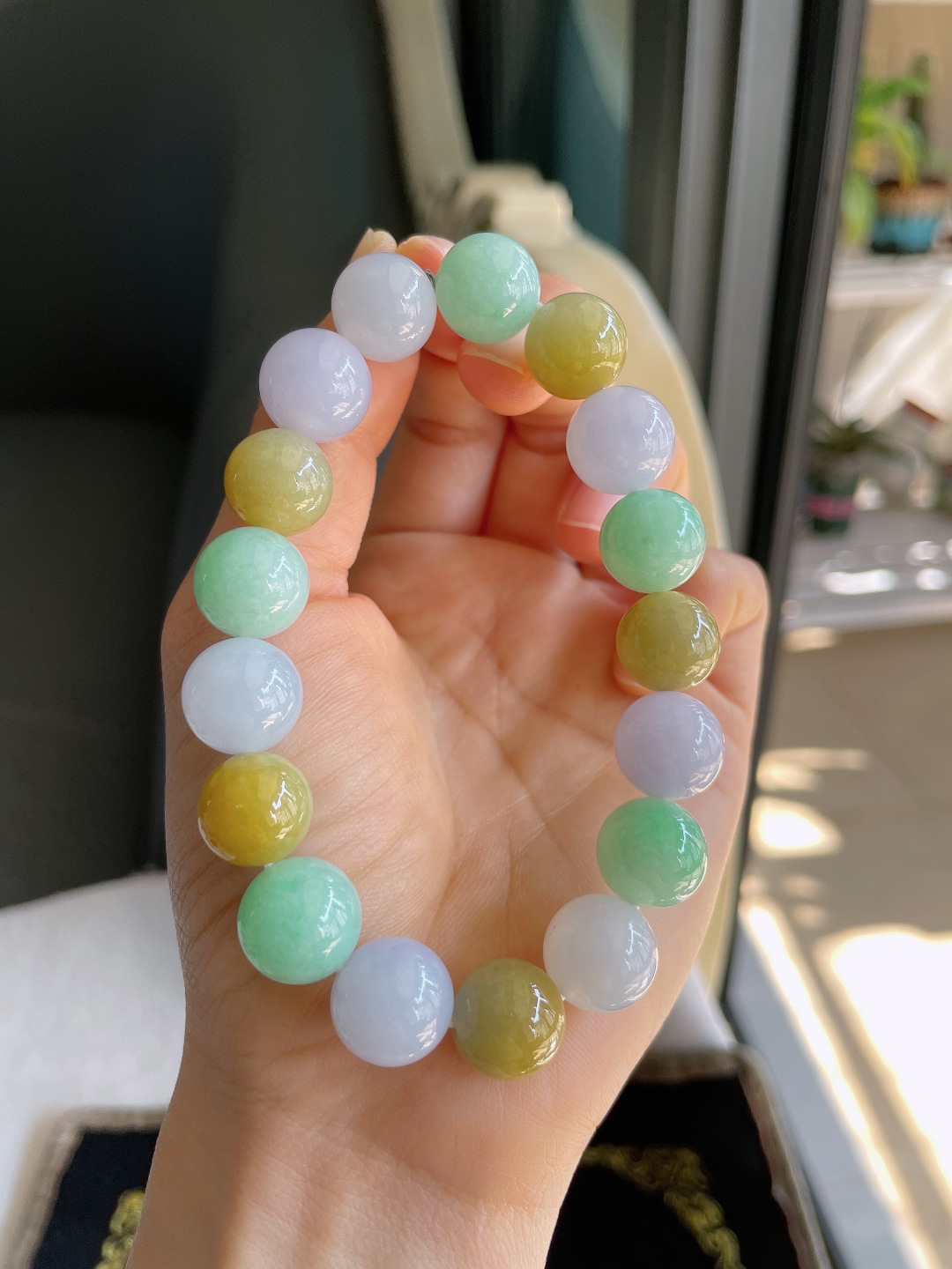 ️，天然翡翠A货，冰多宝手串，尺寸：13mm。【编3387】