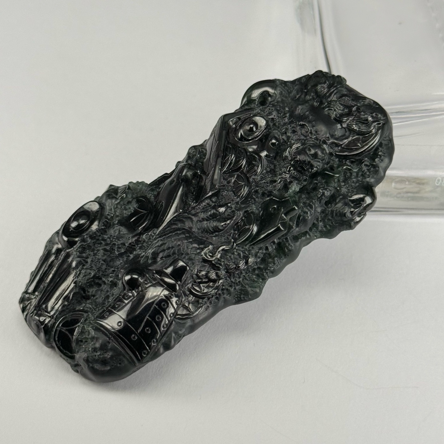 精品墨翠八破图 种好色正 黑度极好  尺寸75.7