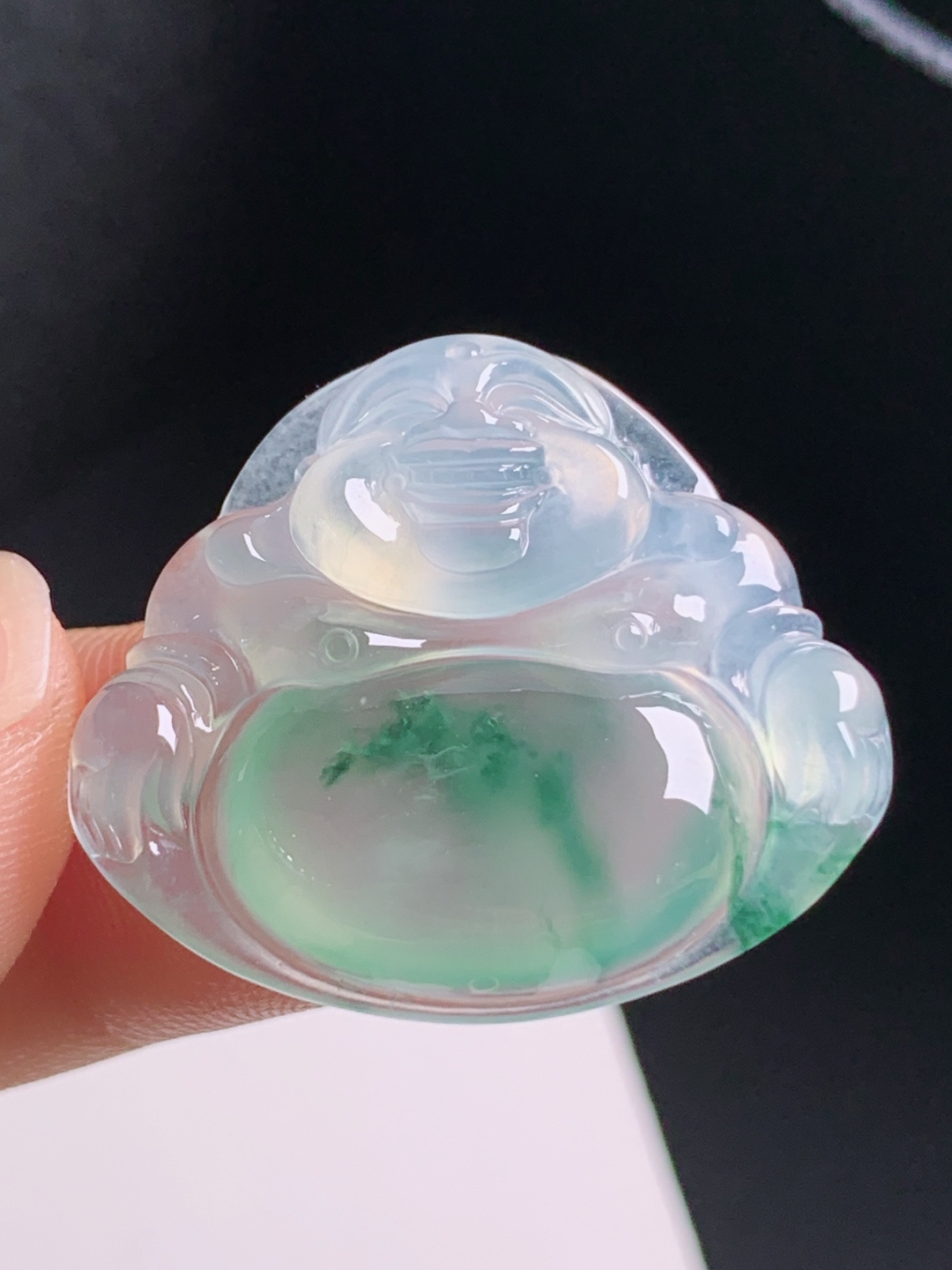 ️ 冰种飘花佛公，水润起光笑意温婉，福气满满 裸石25.6-29.2-6.6 490625