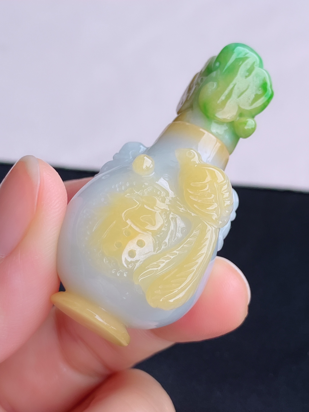 三彩鼻烟壶，特色，尺寸55.5/26/22.5/自然光实拍