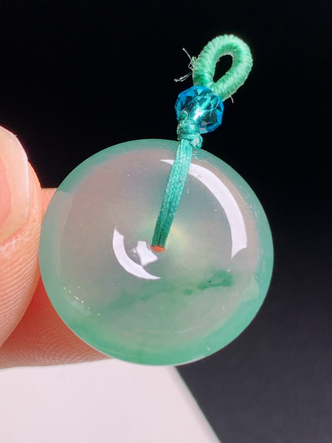 晴水飘花平安扣，湖水润光飘花飘逸，清爽百搭 490625