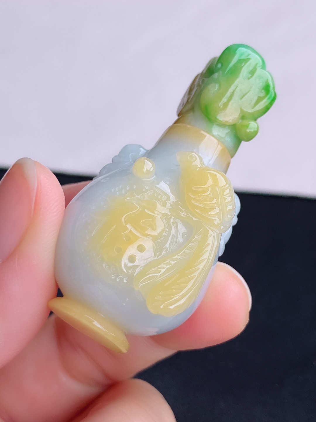三彩鼻烟壶，特色，尺寸55.5/26/22.5/自然光实拍