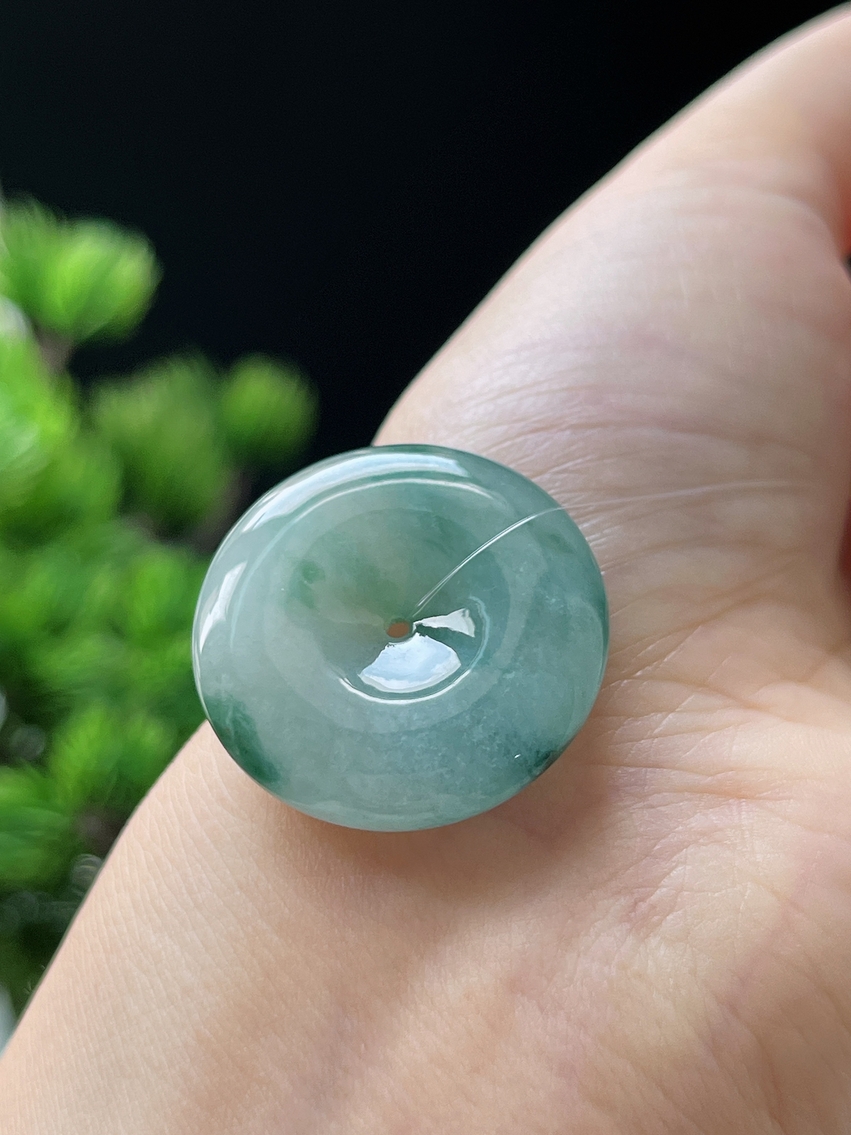 翡翠冰糯飘花平安扣