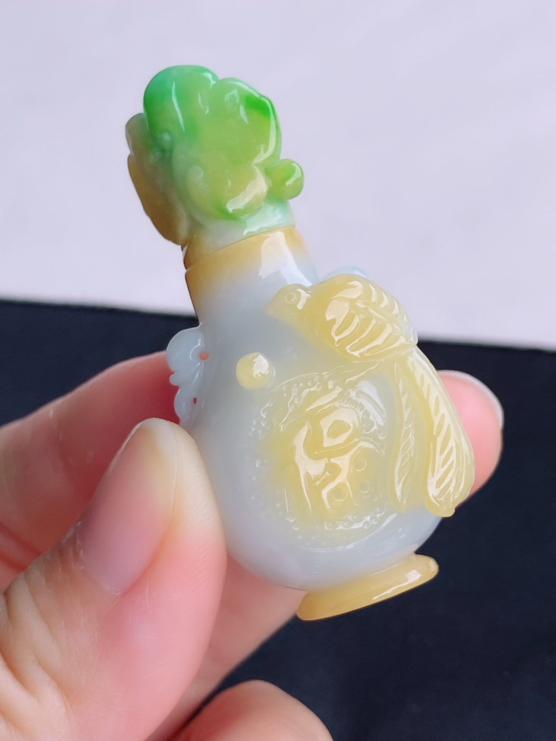 三彩鼻烟壶，特色，尺寸55.5/26/22.5/自然光实拍