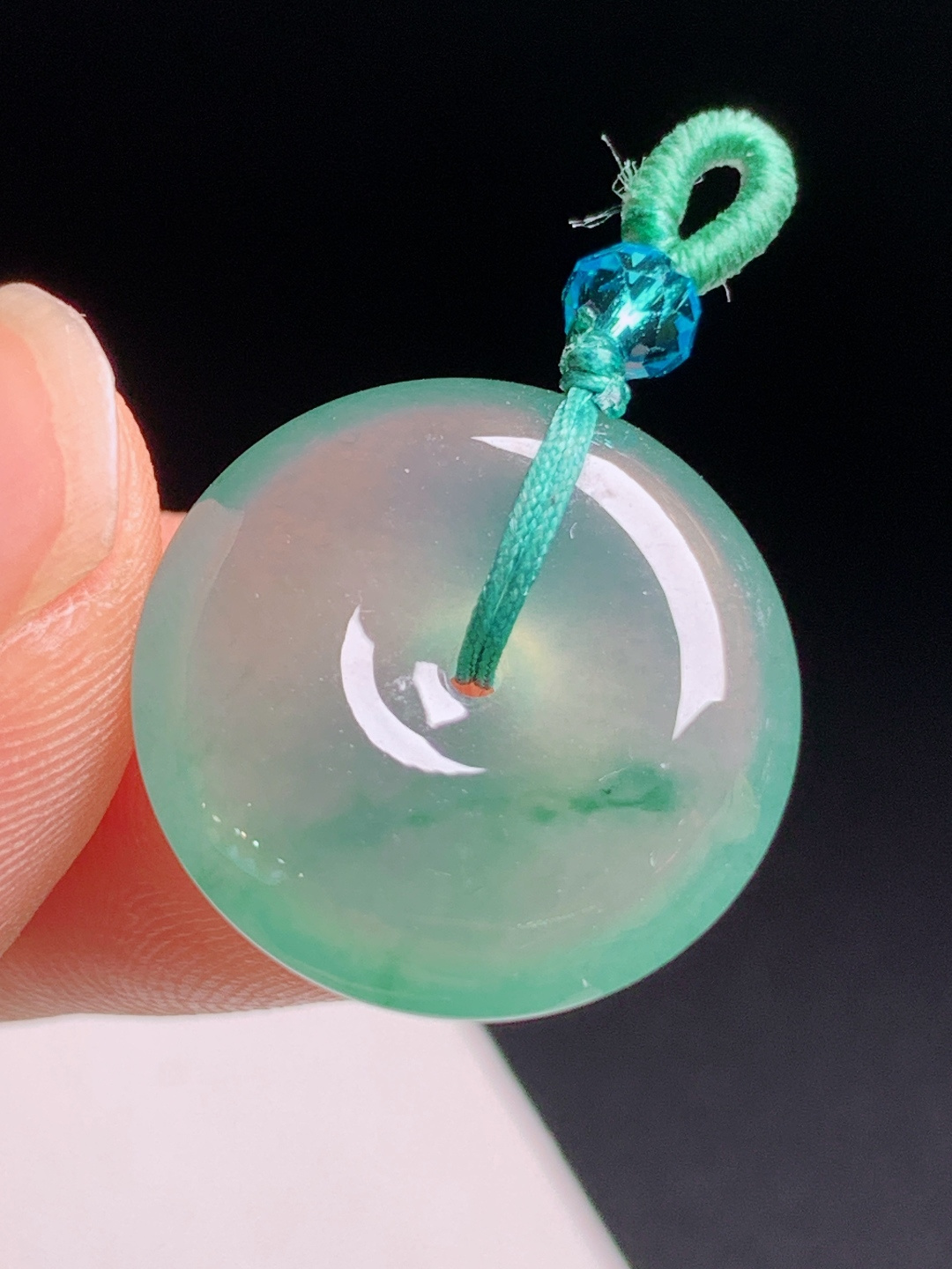 晴水飘花平安扣，湖水润光飘花飘逸，清爽百搭 490625