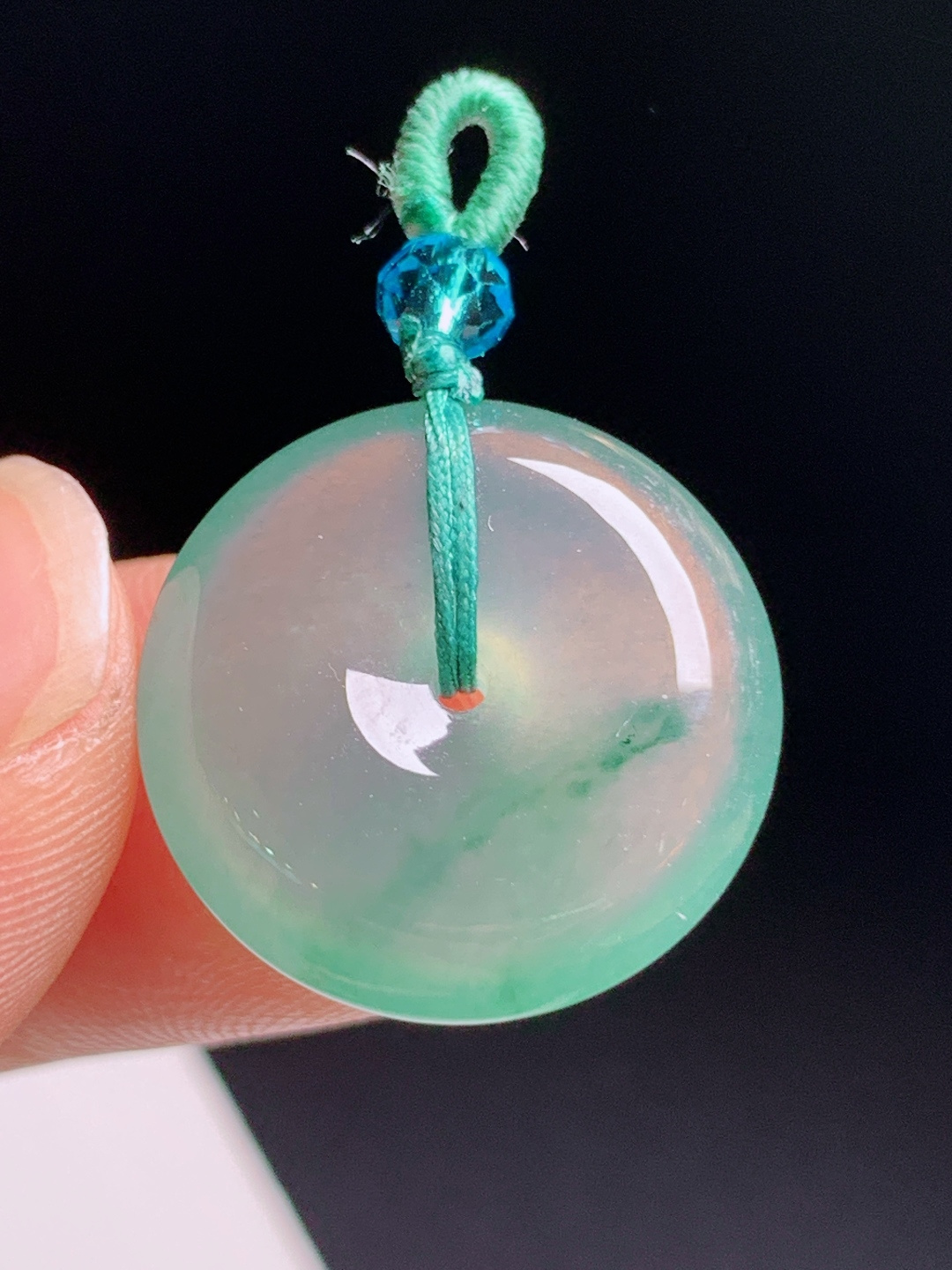 晴水飘花平安扣，湖水润光飘花飘逸，清爽百搭 490625