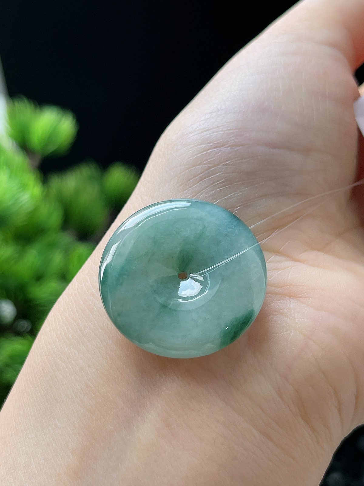 翡翠冰糯飘花平安扣